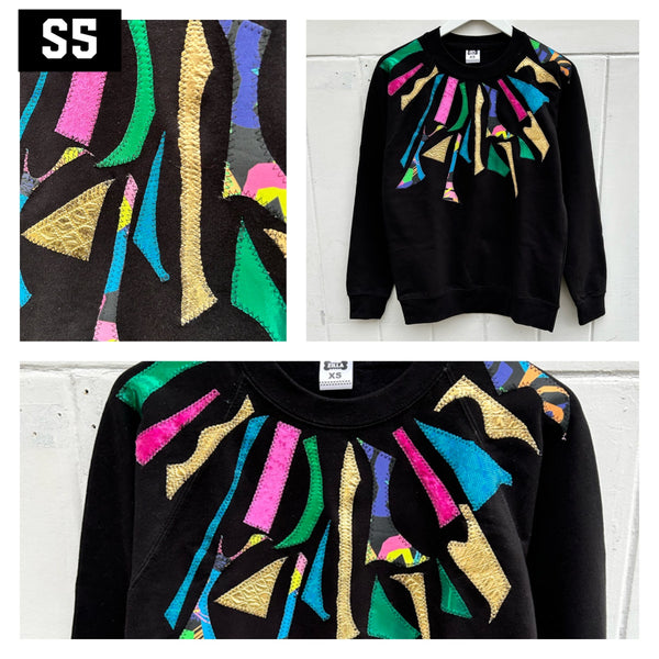 Adults Appliquéd Scrap Happy Sweatshirts - One off Size XS
