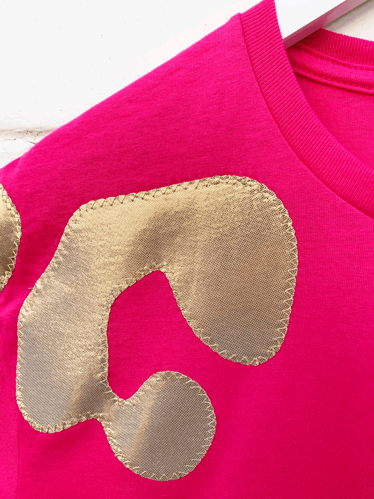 Bonnie Oversized Tee - Hot Pink and Gold - just XS left