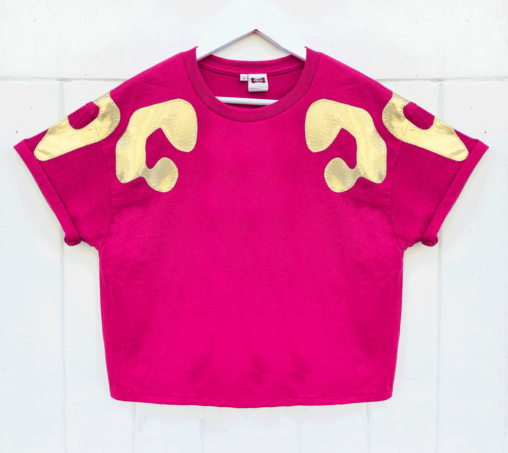 Bonnie Oversized Tee - Hot Pink and Gold - just XS left