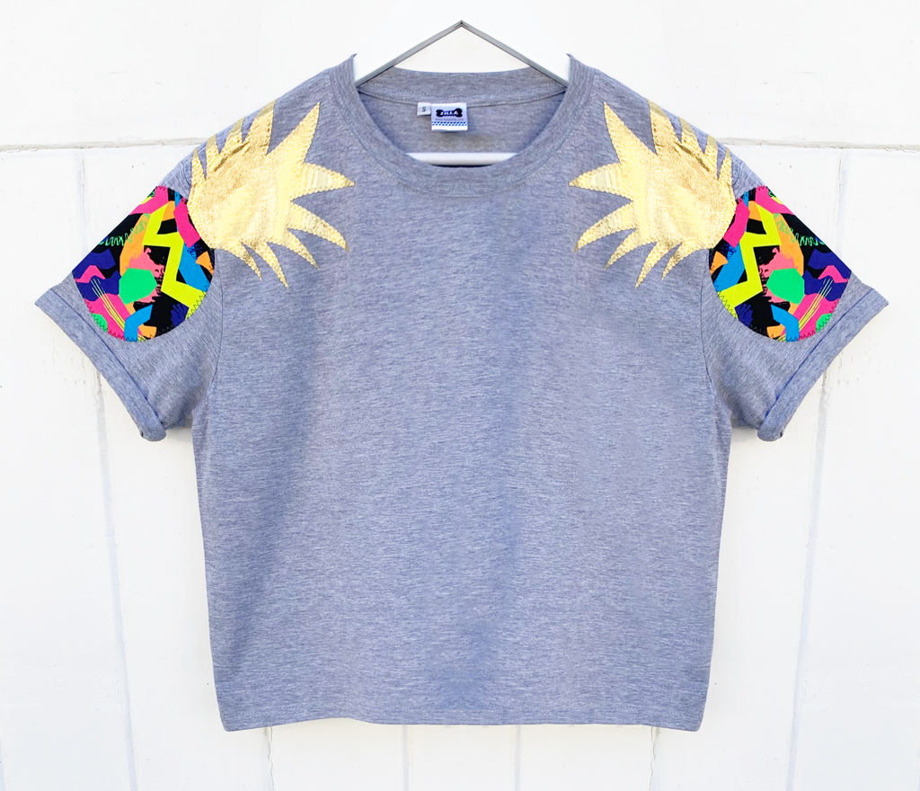 Totally Tropical Oversized Tee - Grey - Just size XL left