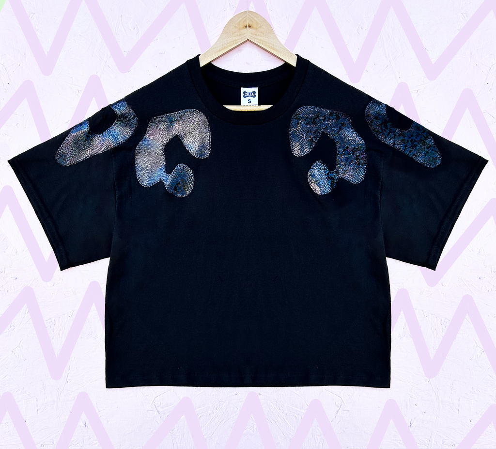 Bonnie Oversized Tee - Black on Black - just XS left