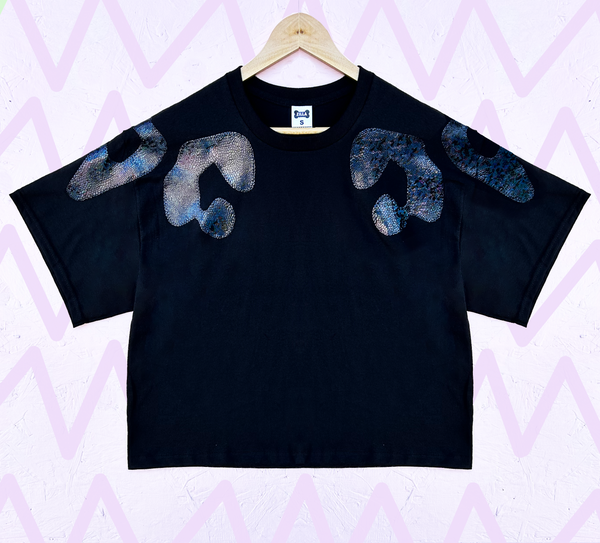 Bonnie Oversized Tee - Black on Black