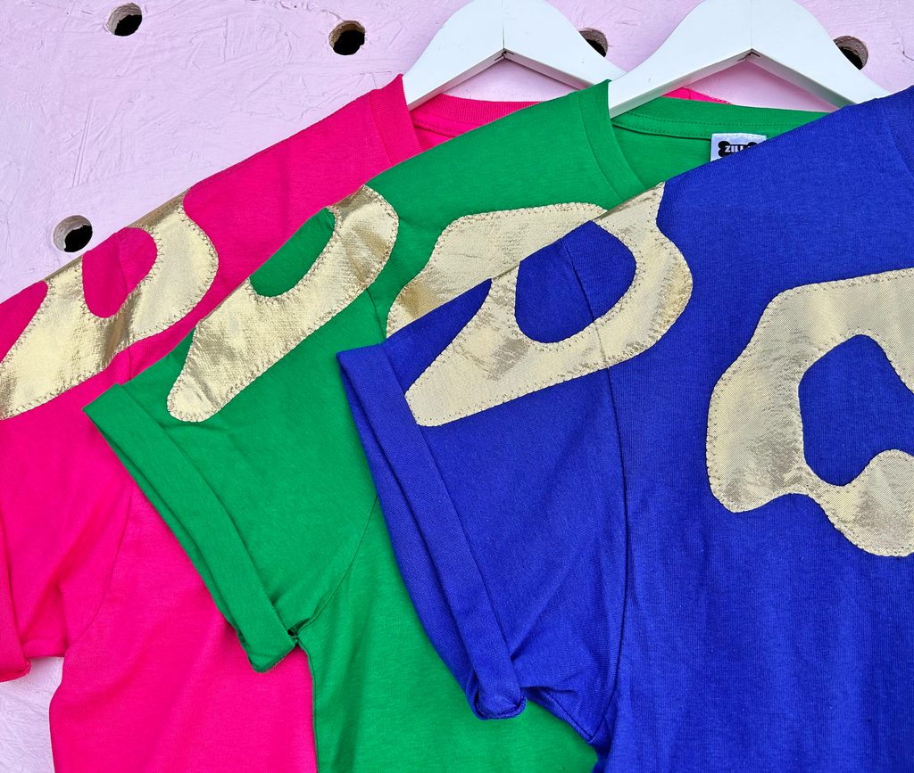 Bonnie Oversized Tee - Hot Pink and Gold