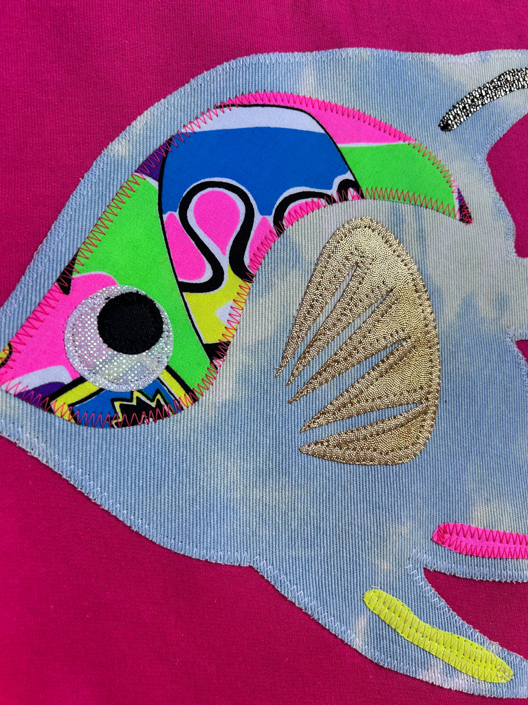 'Angel Delight' Sweat - Pink and Denim