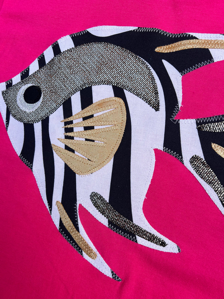 'Angel Delight' Boxy Tee - Pink and Mono