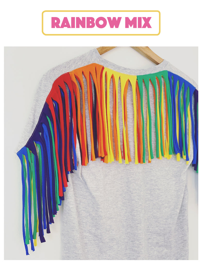 Custom Fringed Waist Length Oversized Batwing Sweatshirt