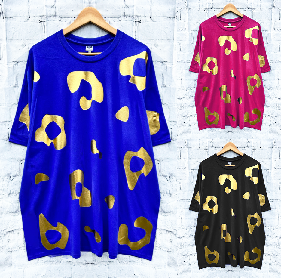 Bonnie - 3 colour choices - Printed Long Length Oversized Tee - just M pink left