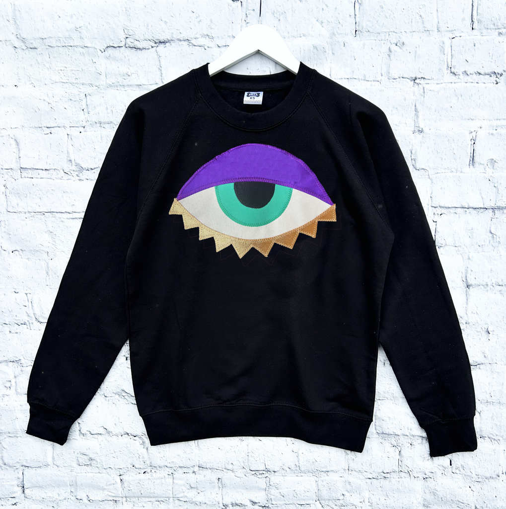 'Jeepers' Unisex Sweat - Black with Purple