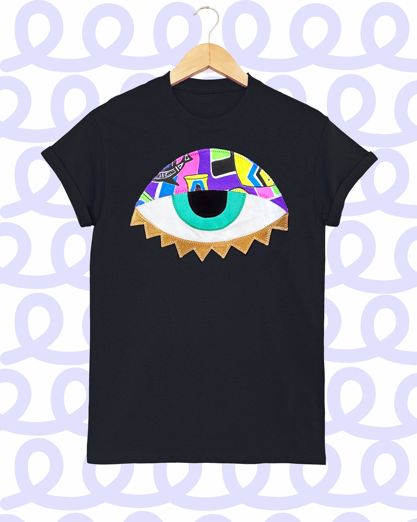 'Jeepers' Unisex Tee - Black with 90s Neon Print