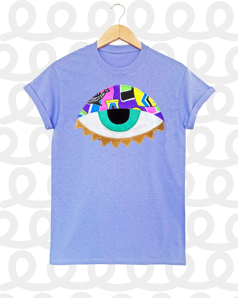 'Jeepers' Unisex Tee - Lavender with 90s Neon Print