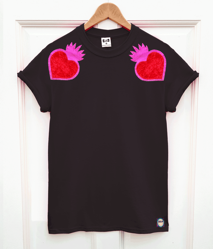 Queenie Tee - Unisex Fit in Black, Pink and Red