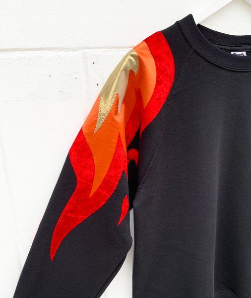 (346) 2nd - Size S - Unisex Phoenix - Flame on Black