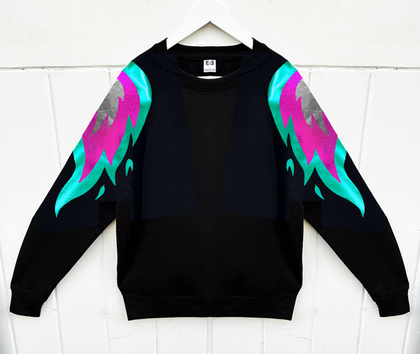 Unisex Phoenix - Green, pink and silver on black - just XS left