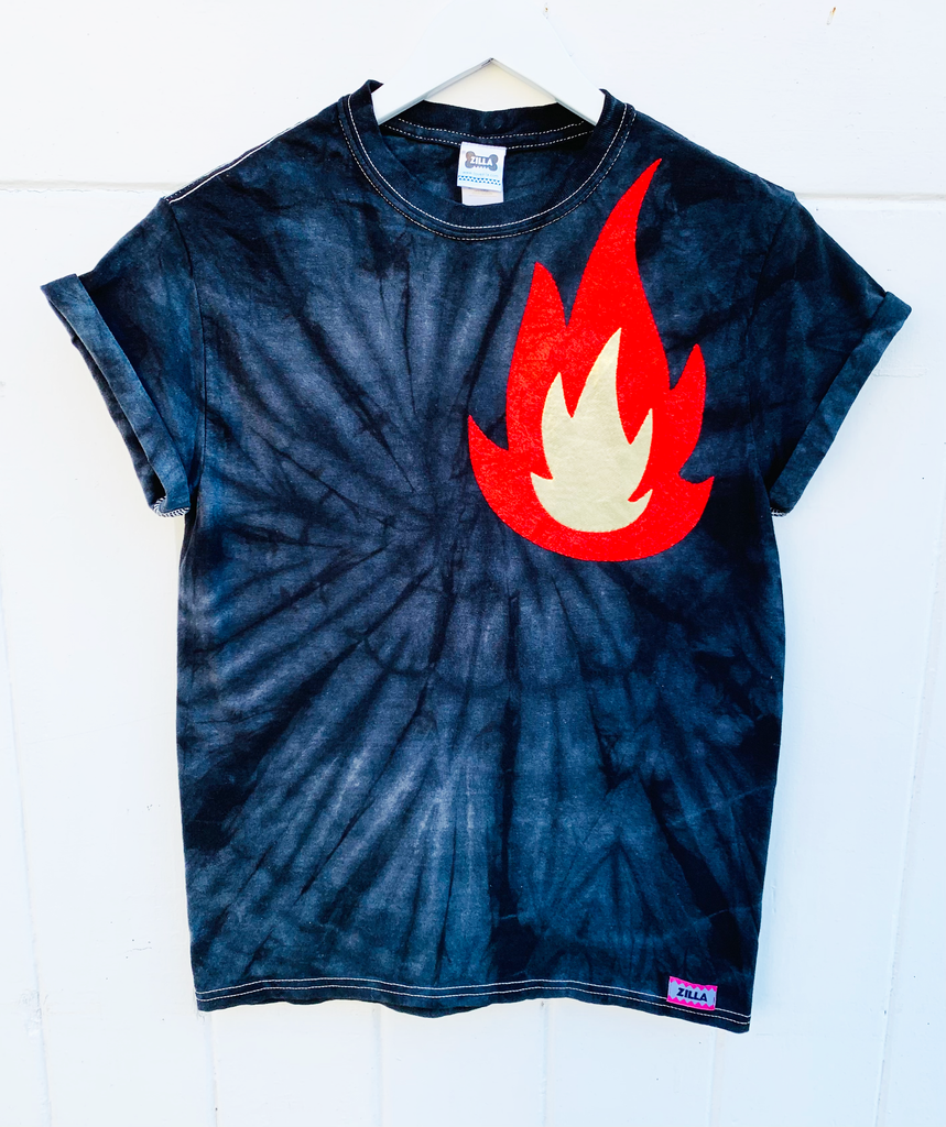 Phoenix Tee - tie dye with left chest appliqué - various sizes