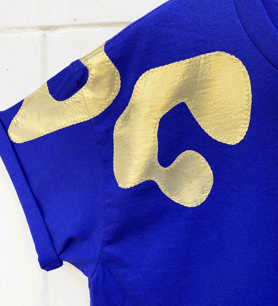 Bonnie Oversized Tee - Cobalt and Gold