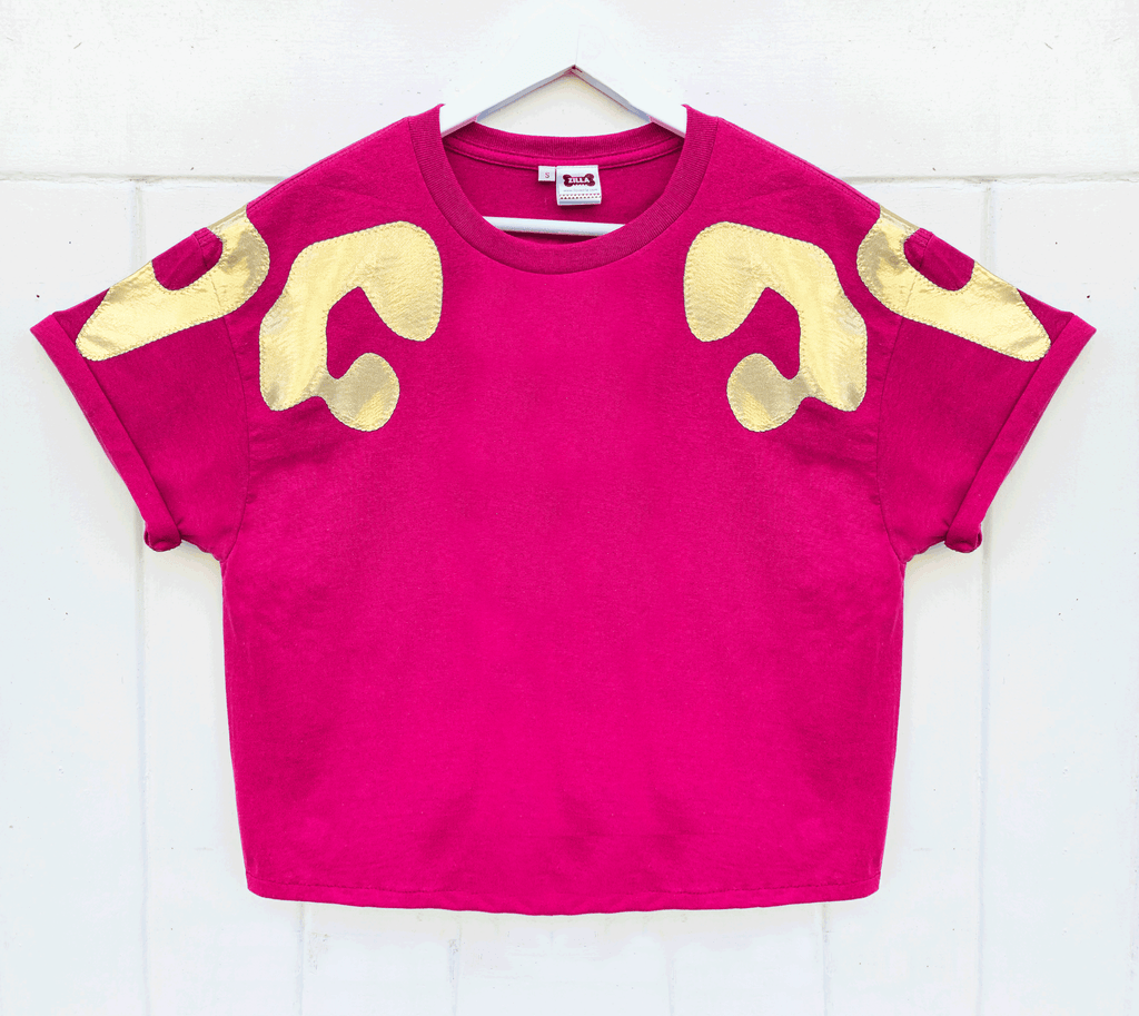 Bonnie Oversized Tee - Hot Pink and Gold