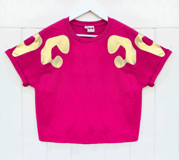Bonnie Oversized Tee - Hot Pink and Gold