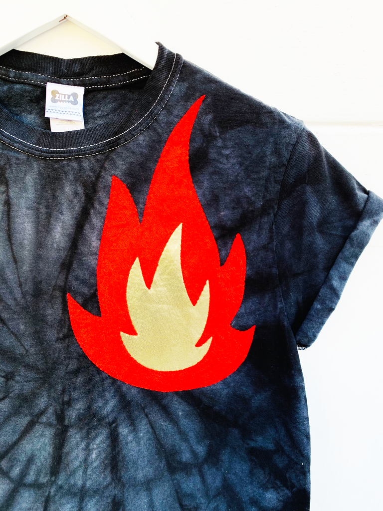 Phoenix Tee - tie dye with left chest appliqué - various sizes