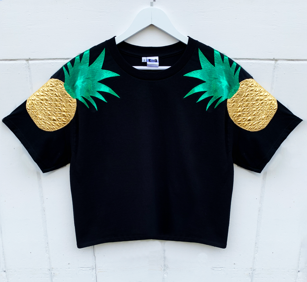 Totally Tropical Oversized Tee - Black