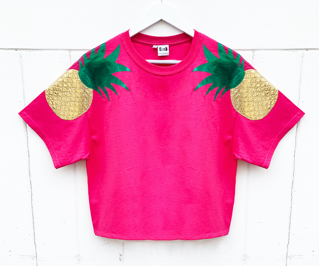 Totally Tropical Oversized Tee - Pink - just size S left
