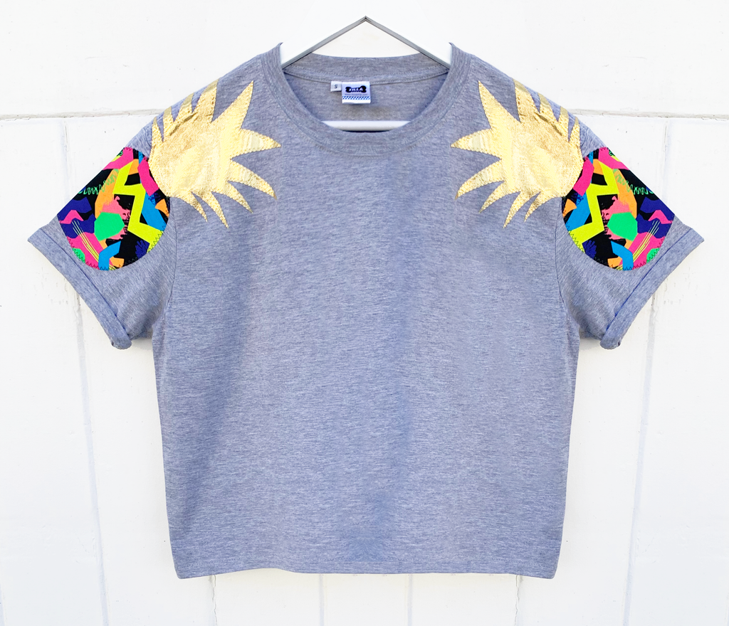 Totally Tropical Oversized Tee - Grey