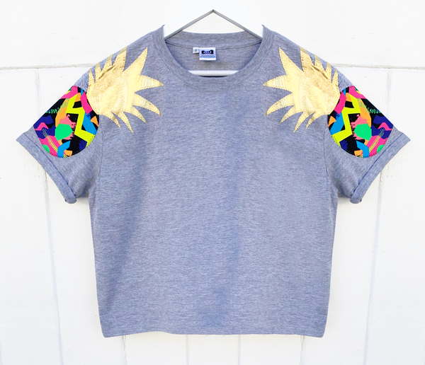 Totally Tropical Oversized Tee - Grey
