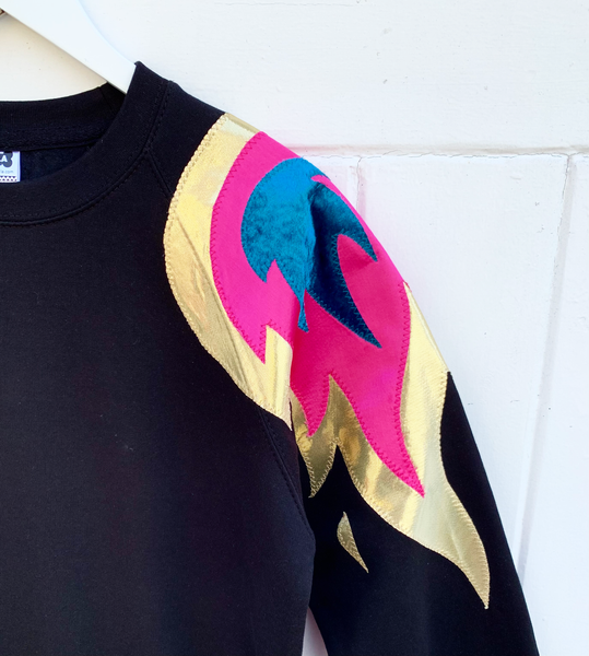 Unisex Phoenix - Gold, pink and teal on black